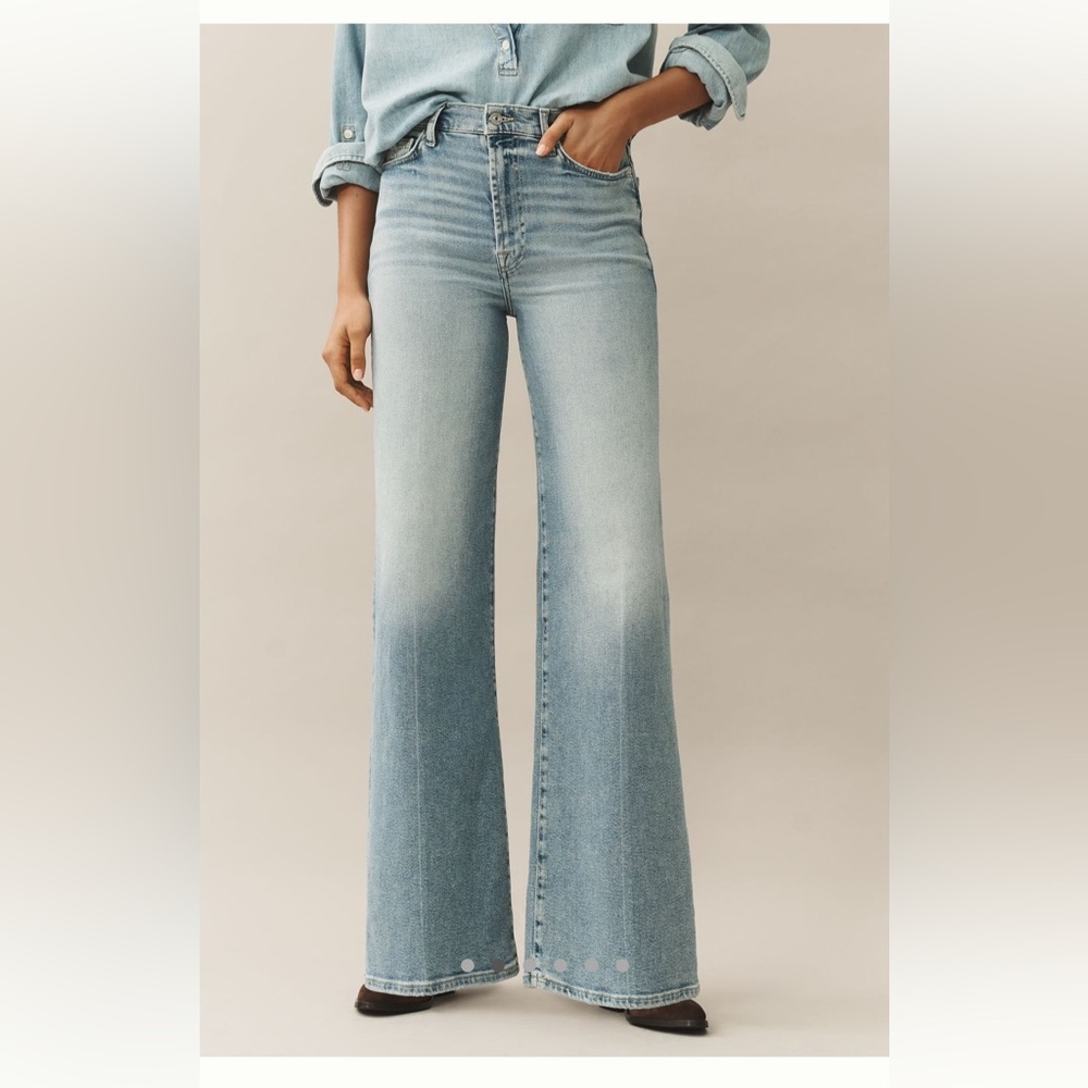 7 For All Mankind Jo Ultra High-Rise Wide-Leg Jeans Size 26 NWT - Picture 2 of 7